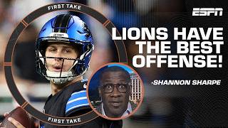 ITS NOT EVEN CLOSE 🗣️ Shannon Sharpe declares the Lions have the NFLs best offense  First Take [upl. by Traggat]