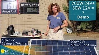 Mismatched Solar Panels  What happens 200W 24V with a 50W 12V [upl. by Dacia]