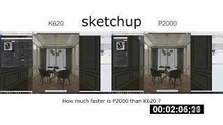 quadro k620 vs quadro p2000 compare with 3dsmax and sketchup [upl. by Holcman]