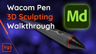 3D Sculpting a Wacom pen with Substance MODELER complete walkthrough [upl. by Clance]