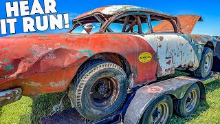 CRUDE 1955 Chevy Dirt Track Car  Last Raced in 1971 [upl. by Yasmine]