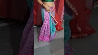 Lehenga style saree draping sareedraping saree tending youtube [upl. by Yarahs]