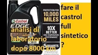 CASTROL EDGE 0W20 SINTETICO analisi di laboratorio dopo 8000 km [upl. by Buderus]