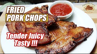 HOW TO COOK TASTY AND JUICY FRIED PORK CHOPS 🐷 [upl. by London]