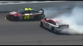 NASCAR Jeff Gordon and Bobby Labonte Crash at Michigan 2013 [upl. by Aydni]