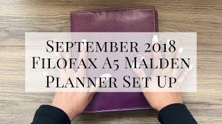 SEPTEMBER PLANNER SET UP  FILOFAX MALDEN A5 [upl. by Guibert]