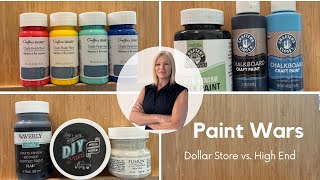 Chalk Paint Dollar Tree Dollar General or highend paint Which is better [upl. by Ahsas4]