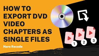 How to Export DVD Video Chapters as Single files  Nero Recode Tutorial [upl. by Enenaej]