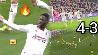 Scenes 🔥 Kobbie Mainoo last minute goal wins Manchester United vs Wolves  unbelievable [upl. by Mcneil659]