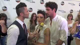 Dancing With The Stars Red Carpet  Meryl Davis amp Maksim Chmerkovskiy  AfterBuzz TV May 5th 2014 [upl. by Dumah535]