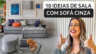 10 IDEIAS DE SALA DE ESTAR COM SOFÁ CINZA [upl. by Alym]