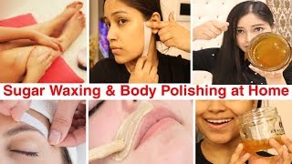 घर पर चीनी से Detan Wax बनाए पूरे शरीर से अनचाहे बाल हटाए At Home Wax से Body PolishingBeNatural [upl. by Hickey]