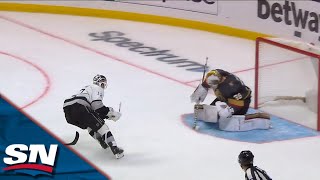 Matt Roy Delivers Slick Puck Flip And Sets Up The Trevor Moore Breakaway Goal Against VGK [upl. by Anchie]