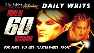 The Elder Scrolls Online Daily Writs in 60 Seconds⏱️for MatsSurveysPROFIT💰 [upl. by Starr]