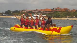 Banana Boat Ride Tanjung Benoa Bali Water Sports HD [upl. by Sylirama]