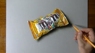 Drawing time lapse a bag of MampMs  hyperrealistic art [upl. by Ivad]