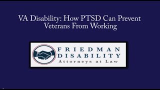 VA Disability How PTSD Often Prevents Veterans From Working [upl. by Amelus]