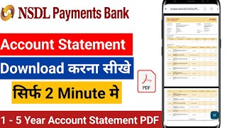 NSDL Payment Bank Statement Kaise Nikale  NSDL Bank Statement Download Process Online [upl. by Novad975]