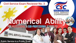 Civil Service Exam Reviewer No 3 Numerical Ability  reviewcentral csc civilserviceexam [upl. by Mcnair]