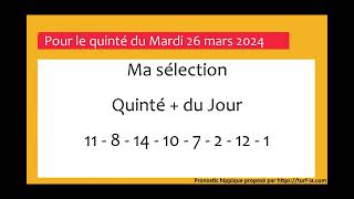 pronostic quinte du jour turfoo PRONOSTIC PMU QUINTÉ  DU JOUR MARDI 26 MARS 2024 [upl. by Yvonner]