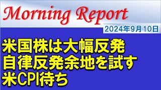 【モーニングレポート】米国株は大幅反発！買い戻し余地を試す展開！米CPI待ち！ [upl. by Evol]