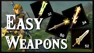 Zelda Breath of the Wild Easy Weapon Locations [upl. by Fredette]