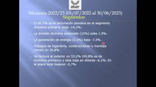 ALUA  ALUAR ALUMINIO ARGENTINO SA  MEMORIA 202223 01072022  30062023 [upl. by Hcurab696]