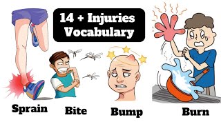 Vocabulary of Injuries and Health Problems with Pictures and Sentence Examples  Listen and Practice [upl. by Aimahc]