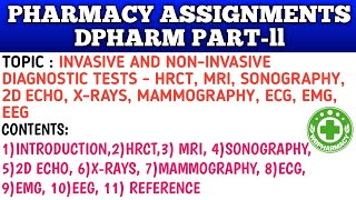 INVASIVE AND NONINVASIVE DIAGNOSTIC TESTS ll HOSPITAL AND CLINICAL PHARMACY ll PCI l WBPHARMACY [upl. by Naujet]