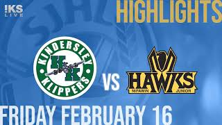 Kindersley Klippers vs Nipawin Hawks Feb 16th [upl. by Yrohcaz]