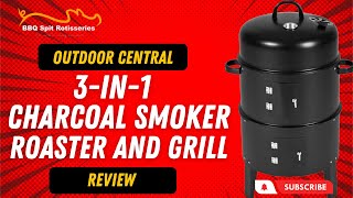 Outdoor Central 3in1 Charcoal Smoker Roaster and Grill Review [upl. by Natye]