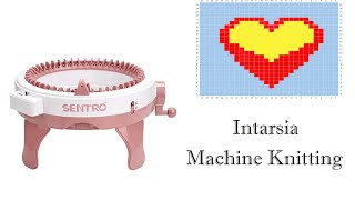 Intarsia machine knit  heart [upl. by Ledda]