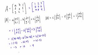 Find the determinant of a 3x3 matrix using cofactor expansion [upl. by Leanor]