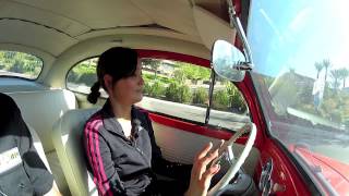 EV West Electric Beetle Conversion  Wife Takes A Drive With a Manual Trans in a Zelectric VW Bug [upl. by Fablan]