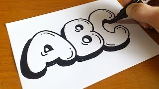 Very Easy  How to Draw Graffiti Bubble Letters ABC [upl. by Anilah257]