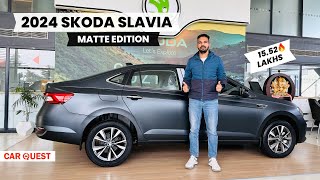 2024 Škoda Slavia Matte Edition Walkaround  Car Quest [upl. by Aicilanna]