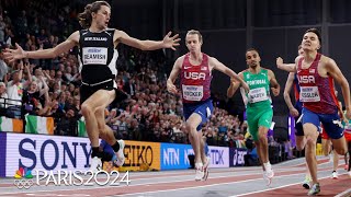 Beamish squeaks past two Americans in brutal finish to speedy 1500m at Indoor Worlds  NBC Sports [upl. by Gelasias]