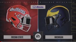 Fresno State 00 vs Michigan 00  NCAA 25 Week 1 Simulation [upl. by Innad]