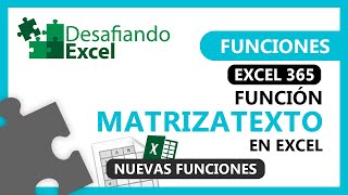 Función MATRIZATEXTO en Excel  Funciones en Excel 90 [upl. by Ewnihc850]