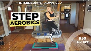 STEP AEROBICS  INTERMEDIATE TO ADVANCED STEP 50  135 BPM [upl. by Schilling234]