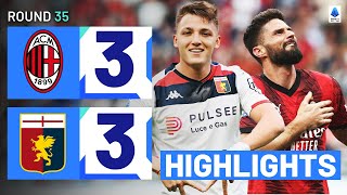 MILANGENOA 33  HIGHLIGHTS  Honours shared after San Siro goalfest  Serie A 202324 [upl. by Norehs633]