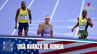 USA clasifica con 3 atletas en primera ronda de 400 m masculino  Juegos Olímpicos París 2024 [upl. by Sirak]