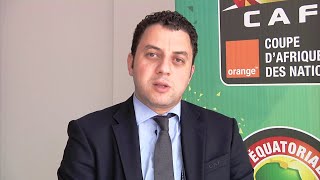 Interview Amr Shaheen CAF Marketing amp TV Director  Orange Africa Cup of Nations EQG 2015 [upl. by Einnus]