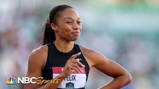 Allyson Felix BARELY survives and advances to one last Nationals final  NBC Sports [upl. by Ydnamron]