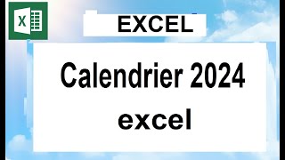 Calendrier 2024 sur excel [upl. by Liddy]