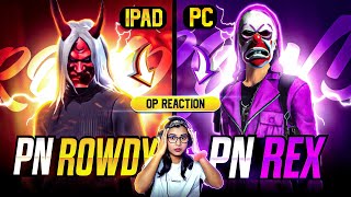 IPAD vs PC  PN ROWDY ⚡ vs PN REX ⚡ Most Dangerous Clash Battle 😮  Garena Free Fire [upl. by Selin]