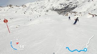 Upto 32MPH Red runs Le Mur amp Meries followed by Blue Lac  Tignes Apr 2023 [upl. by Merritt]