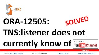 ora 12505  ora12505 TNSlistener does not currently know of SID solved ✅  12505 [upl. by Us450]