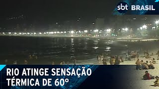 Sensação térmica no Rio de Janeiro foi de 62°  SBT Brasil 180324 [upl. by Fontes]