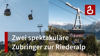 Seilbahn Mörel  Riederalp  HabeggerPendelbahn vs GaraventaUmlaufbahn  Zubringer Aletschregion [upl. by Hekker]